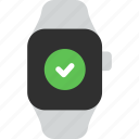correct, checkmark, done, complete, verify, check, smart watch
