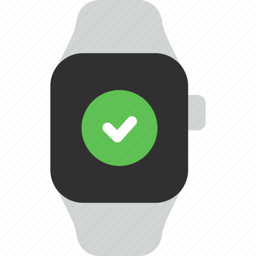 Correct, checkmark, done, complete, verify, check, smart watch icon - Download on Iconfinder