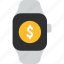 money, finance, banking, payment, currency, dollar, smart watch 