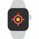 target, location, center, mark, smart watch, wrist, gadget