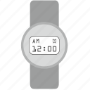 clock, design, digital, gray, modern, round, smart