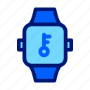 key, smartwatch, hand watch, device, wireless, technology