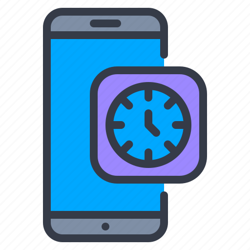 Smartphone, clock, time, mobile, timer icon - Download on Iconfinder