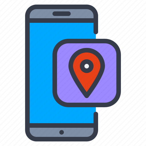 Smartphone, map, pin, location, navigation icon - Download on Iconfinder