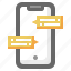 chat, ui, touchscreen, messenger, smartphone 