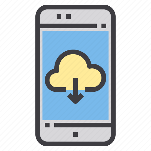 Cloud, connection, data, download, internet, mobile, smartphone icon - Download on Iconfinder