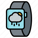 weather, cloud, smartwatch, electronics, device, technology