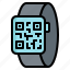 qrcode, scan, smartwatch, electronics, device, technology 