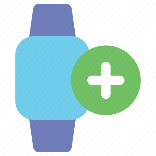 Smartwatch, watch, wristwatch, plus, create, add icon - Download on Iconfinder