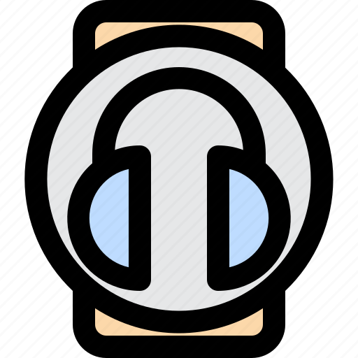 Music, mp3, audio, recording, watch, smart, headphones icon - Download on Iconfinder