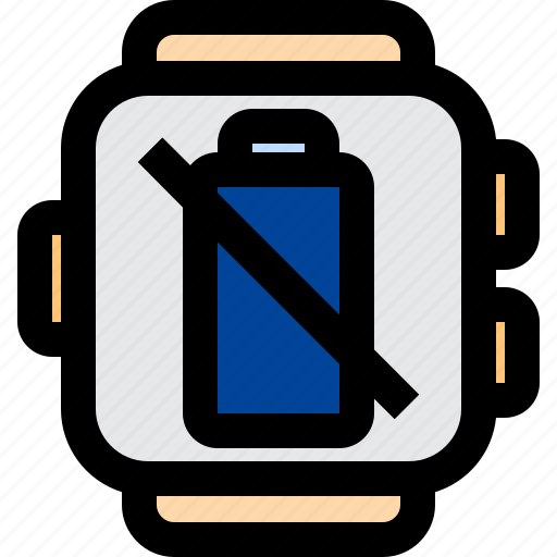 No, battery, charge, power, recharge, life, watch icon - Download on Iconfinder