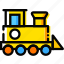 child, toy, train, yellow 
