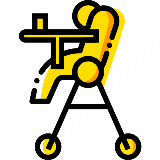 Chair, child, feeding, toy, yellow icon - Download on Iconfinder