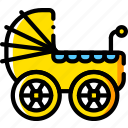 baby, child, stroller, toy, yellow