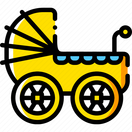 Baby, child, stroller, toy, yellow icon - Download on Iconfinder
