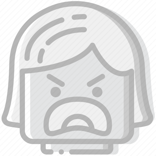 Angry, emoji, emoticon, face, girl icon - Download on Iconfinder