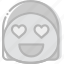 emoji, emoticon, face, in, love 