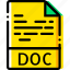 doc, file, type, yellow 