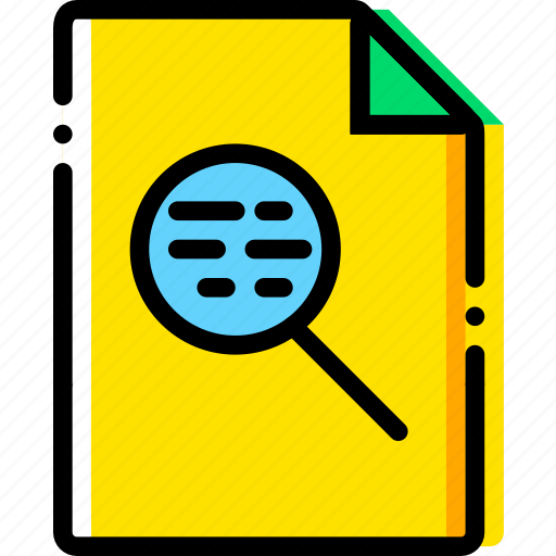 File, search, type, yellow icon - Download on Iconfinder