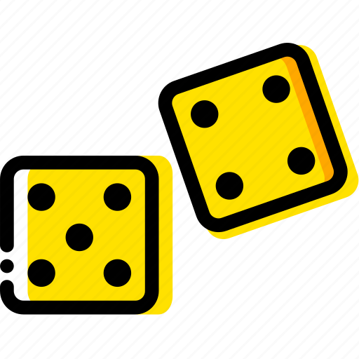 Dices, game, play, roll, yellow icon - Download on Iconfinder