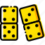 dominoes, gambling, game, play, yellow 