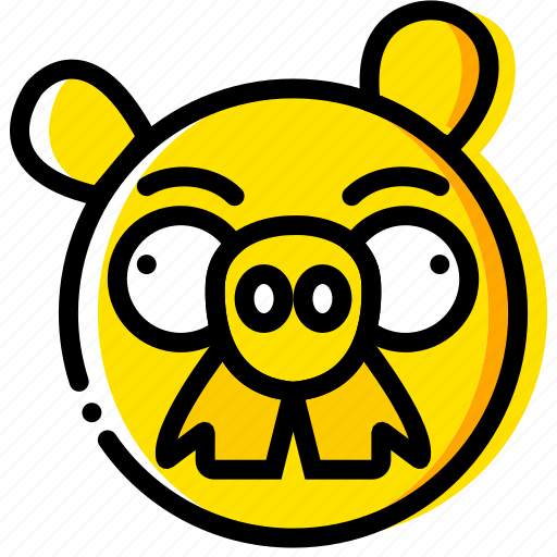 Angry, birds, game, pigstache, yellow icon - Download on Iconfinder