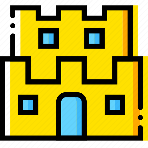 Arcade, castle, game, mario, yellow icon - Download on Iconfinder