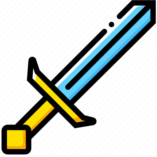 Diamond, game, minecraft, sword, yellow icon