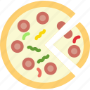 cooking, food, gastronomy, pizza, sliced