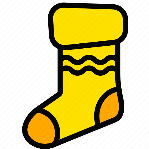 Christmas, holiday, season, sock, yellow icon - Download on Iconfinder
