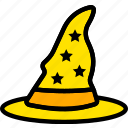 hat, holiday, season, wizard, yellow