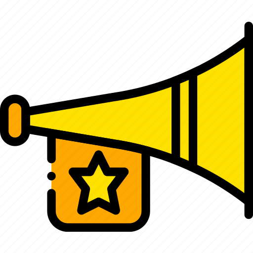 Fanfare, holiday, loud, season, yellow icon - Download on Iconfinder