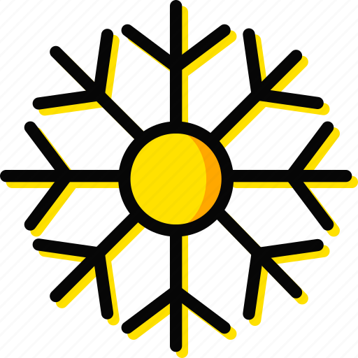 Holiday, season, snowflake, winter, yellow icon - Download on Iconfinder