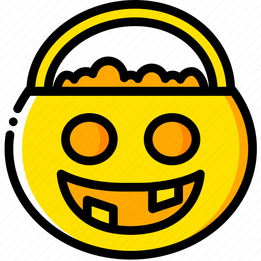 Basket, holiday, season, treat, trick, yellow icon - Download on Iconfinder