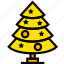 christmas, holiday, season, tree, yellow 