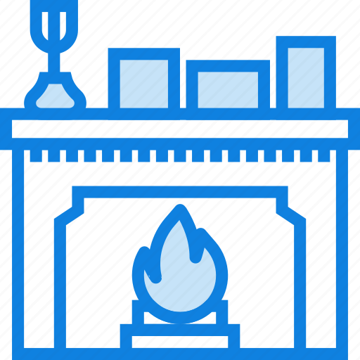 Belongings, fireplace, furniture, households icon - Download on Iconfinder