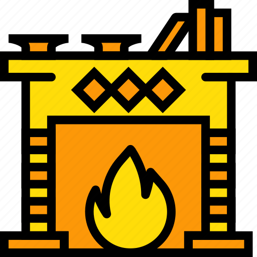 Belongings, fireplace, furniture, households icon - Download on Iconfinder