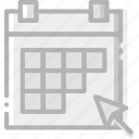 calendar, click, communication, interaction, interface 