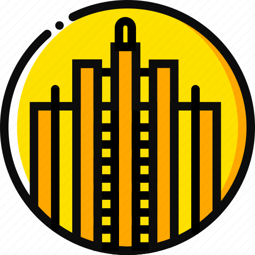 Building, monument, rockefeller, yellow icon - Download on Iconfinder