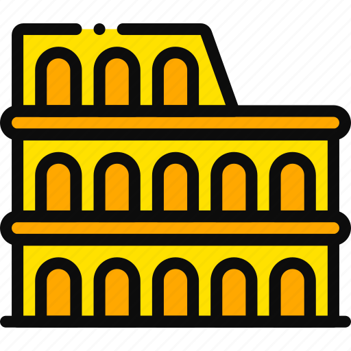 Building, collosseum, monument, old, yellow icon - Download on Iconfinder