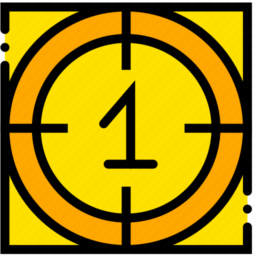 Countdown, movie, one, start, yellow, 1 icon - Download on Iconfinder