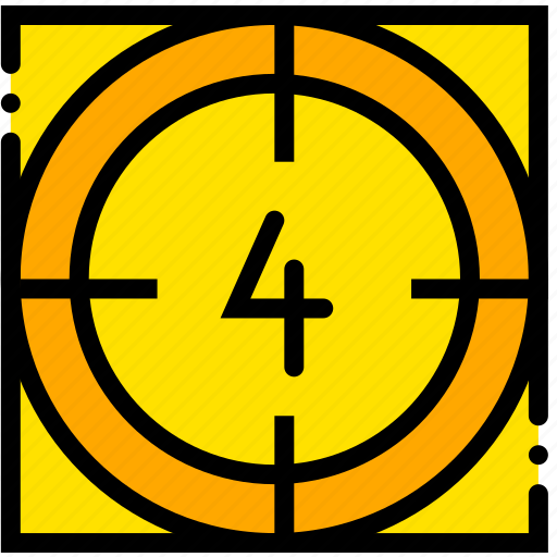 Countdown, four, movie, start, yellow icon - Download on Iconfinder