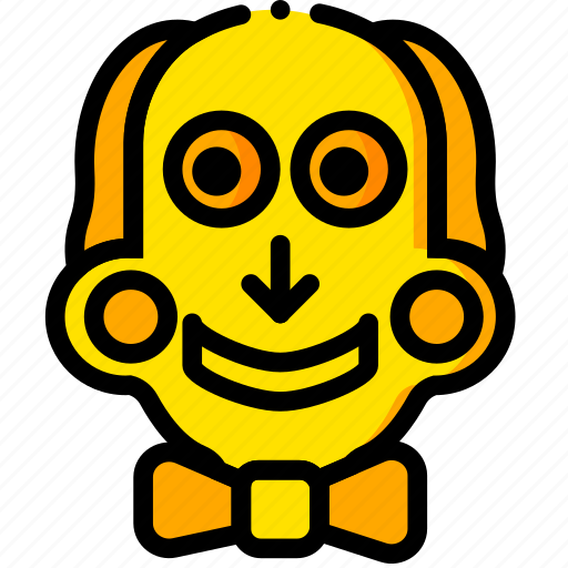 Movie, puppet, saw, scary, yellow icon - Download on Iconfinder