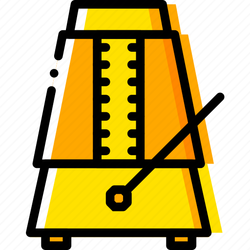 Metronome, music, play, sound, yellow icon - Download on Iconfinder