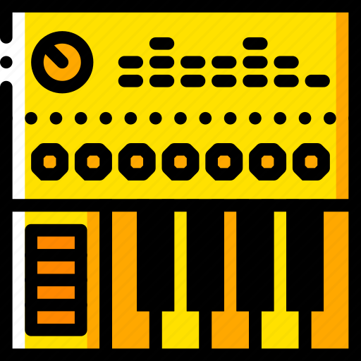Controller, digital, looping, music, play, yellow icon - Download on Iconfinder