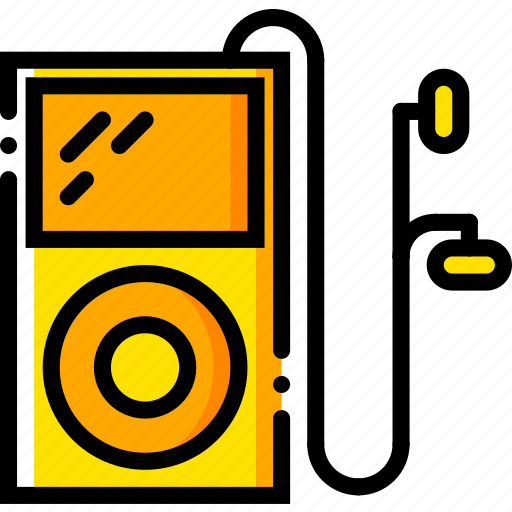 Ipod, music, play, sound, yellow icon - Download on Iconfinder