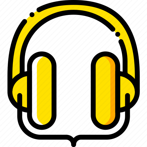 Headphones, music, play, studio, yellow icon - Download on Iconfinder