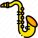 music, play, saxophone, sound, yellow