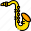 music, play, saxophone, sound, yellow 