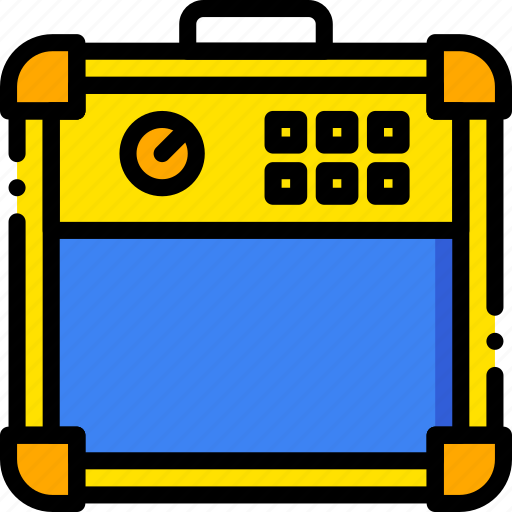 Amplifier, guitar, music, play, yellow icon - Download on Iconfinder
